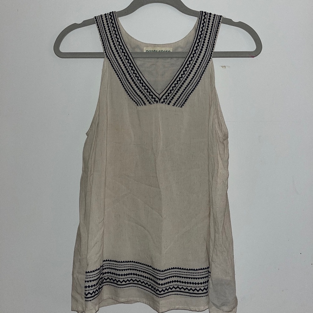 Pants Store Cream Sleeveless Top